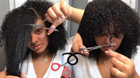 How To Cut Bangs On Curly Natural Hair Video Dargoole