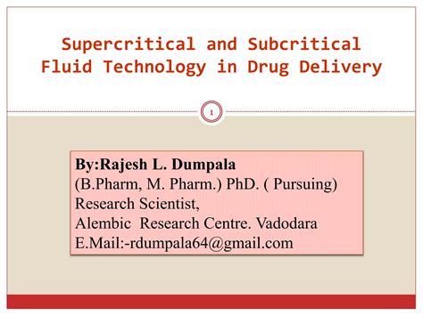 Supercritical Fluid Technology Ppt