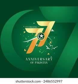 77 Years Anniversary Pakistan Independence Day Stock Vector (Royalty ...