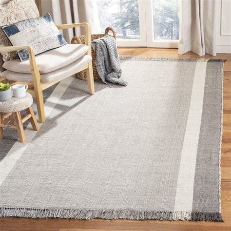 Gracie Oaks Zolt N Handwoven Flatweave Cotton Gray Area Rug Wayfair