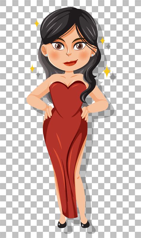 Beautiful Lady Cartoon Character On Grid Background 8618574 Vector Art At Vecteezy