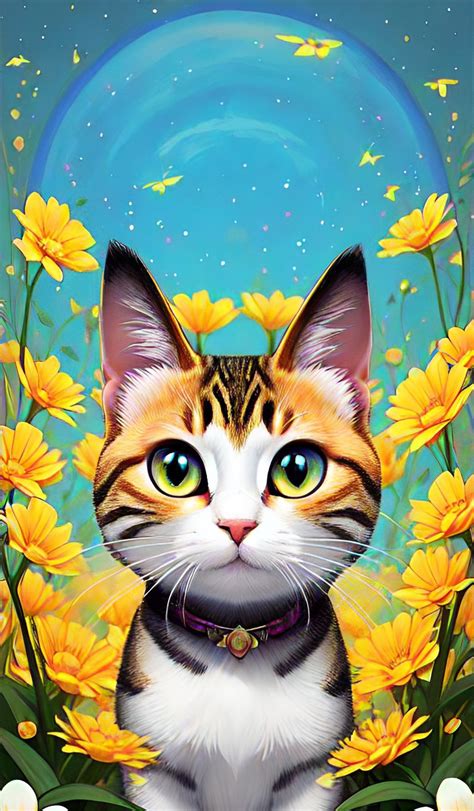 Cute Cat In 2023 Illustration Art Colorful Art Cat Wallpaper