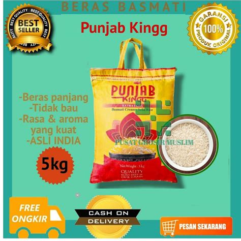 Jual Beras Basmati PUNJAB KINGG Kemasan 5KG Original Premium Shopee