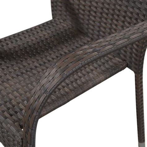 Zerodis Chaises Empilables D Ext Rieur Pcs R Sine Tress E Marron