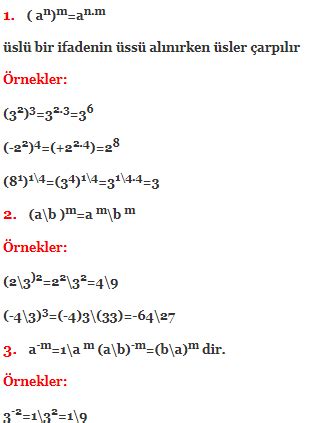 9 Sınıf Üslü İfadeler Konu Anlatımı