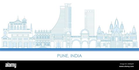 Outline Skyline Panorama Of City Of Pune India Vector Illustration