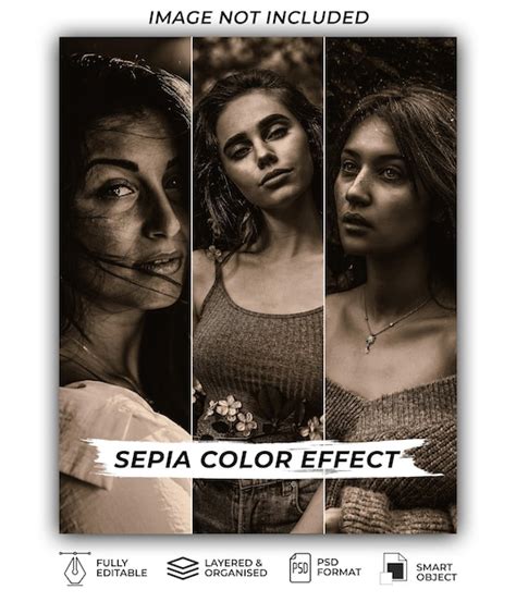 Premium Psd Sepia Color Effect Template