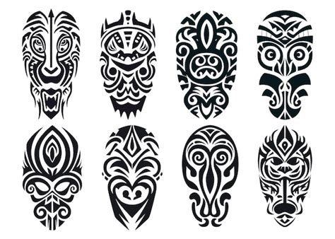 Premium Vector Hand Drawn Set Of Tattoo Sketch Maori Style For Leg Or Shoulder