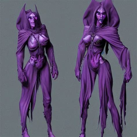 Cute Undead Purple Cloaked Female Liches From The Stable Diffusion