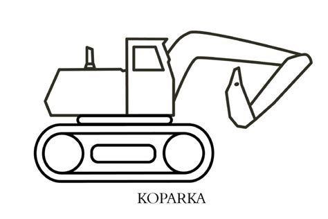 Kolorowanka Koparka Od Boku Bardzo Prosta Do Pomalowania Dla Dzieci Kolorowanki24 Pl