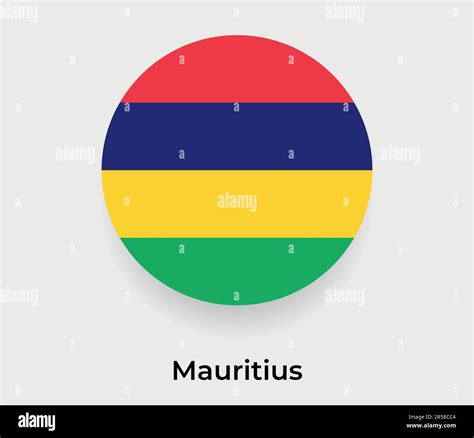 Mauritius Flag Bubble Circle Round Shape Icon Vector Illustration Stock