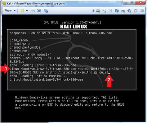 Kali Lesson Use Kali Grub To Boot Into Single User Mode