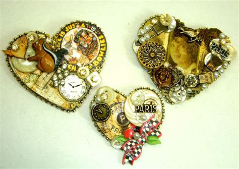 Unique Collage Brooches With Mod Podge And Bling Tape