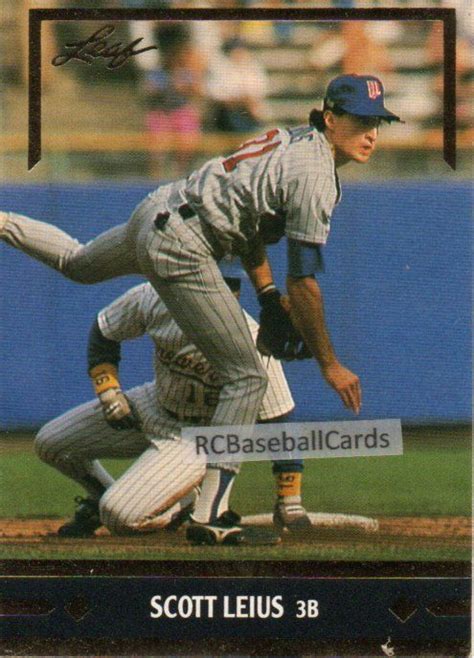 1991 Scott Leius, Twins, 1 Leaf Insert #BC1, #B22238 NM 8, Gold Leaf ...