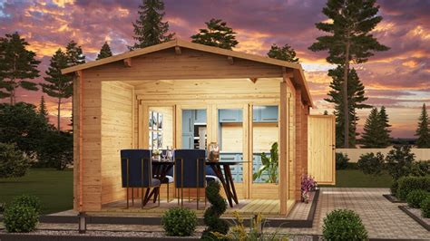 Garden Room With Veranda And Shed Super Eva E 18 M2 9 X 3 M 44 Mm