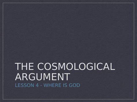 Ks3 Cosmological Argument Teaching Resources