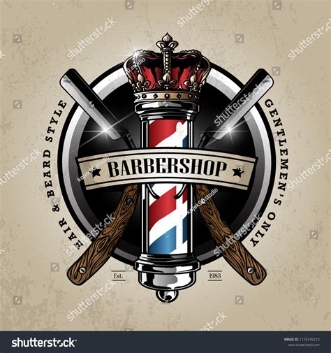 Barber Pole Logo Design Stock Vector (Royalty Free) 1176749215 ...