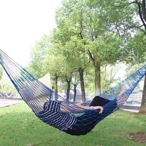 Portable Et Confortable Hanging Nylon Mesh Corde Hamac Couchage Lit