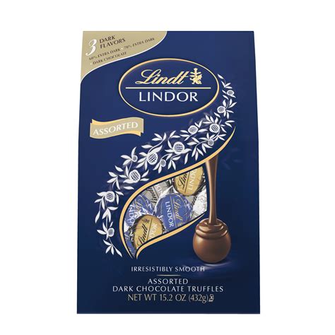 Lindt LINDOR Dark Assorted Chocolate Truffles, 15.2oz - Walmart.com ...