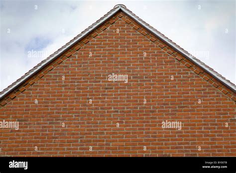 brick building gable  stock  brick building gable  stock