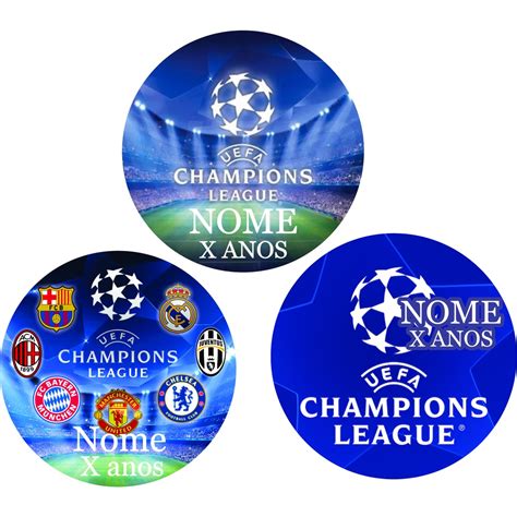 Adesivos Papel Fotográfico 4cm x 4cm Champions League Personalizado