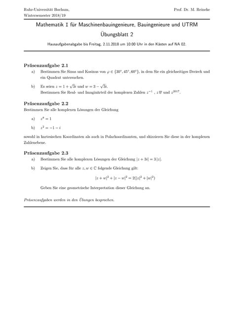 Blatt Bungsaufgaben H Here Mathematik F R Bauingenieure