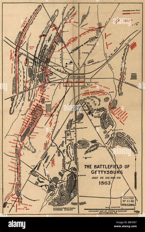 battle  gettysburg map  res stock photography  images alamy