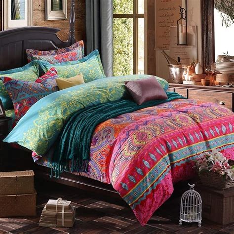 Ustide 3 Piece Bohemian Duvet Cover Set 100 Boho Brushed Cotton