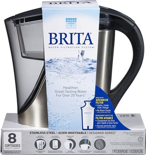 Brita Stainless Steel Water Filter Pitcher with 1 Standard Filter, 8 Cup | Walmart Canada