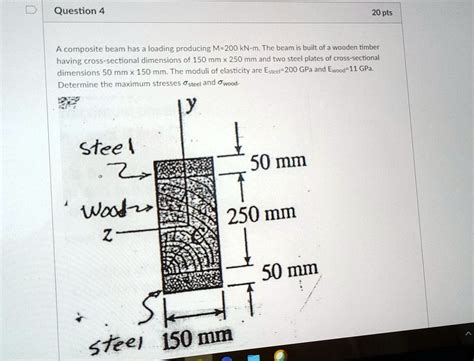 SOLVED A Composite Beam Has A Loading Producing M 200 KN M The Beam