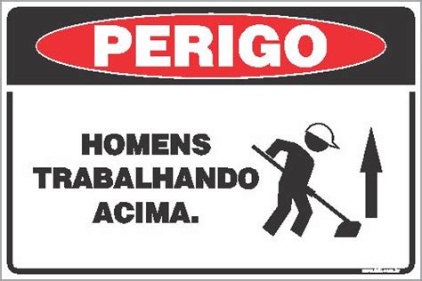 Placa De Perigo Homens Trabalhando Acima Trik