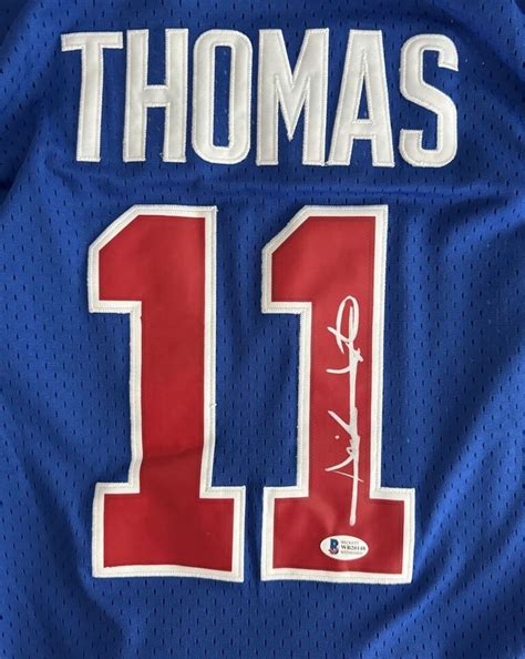 Isiah Thomas Signed Detroit Pistons Jersey Bas Beckett Ebay