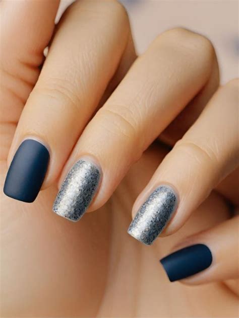 Trendy Navy Blue Matte Nail Designs To Try In Sarah Scoop