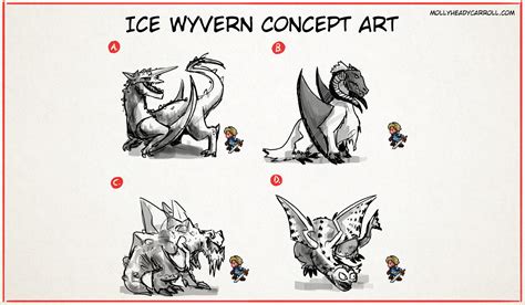 Artstation Ice Wyvern Concept Sketches