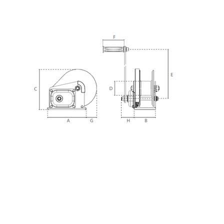 Treuil manuel INOX auto freiné Treuil pour halage et levage