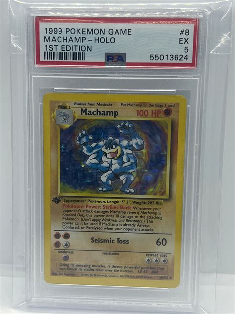 2000 Pokemon Machamp Holofoil 1st Edition Card Psa 5 Ebay