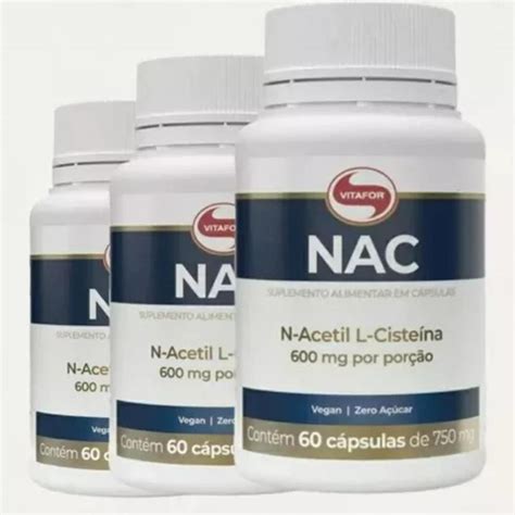 Kit 3 Nac 750mg 60 Cápsulas Vitafor Vitafor Aminoácidos Magazine