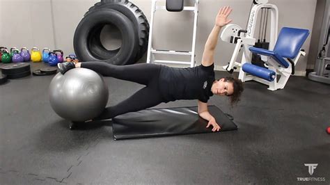 Side Plank Stability Ball Hip Drops YouTube