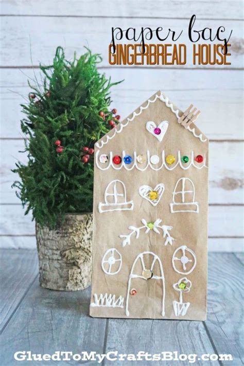 Paper Bag Gingerbread House Free Printable