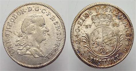 Pfalz Kurlinie 5 Kreuzer 1765 AS Karl Theodor 1742 1799 Fast