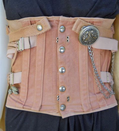 Steampunk Corset Lock And Chains Upcycled Vintage Corset