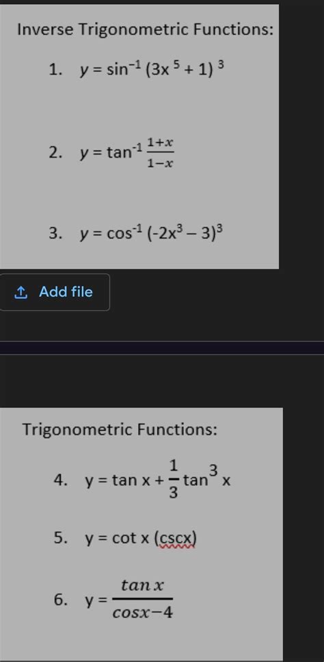 Solved Inverse Trigonometric Functions Y Sin X