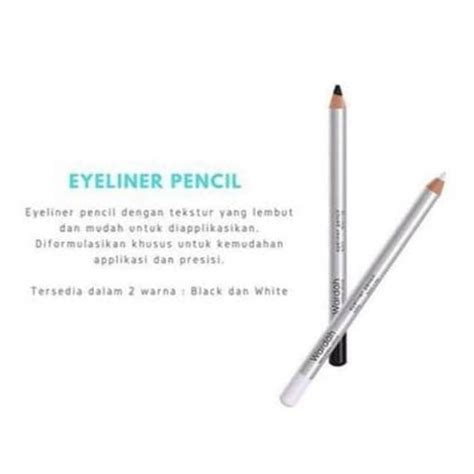 Original Wardah Eyeliner Pencil Black And White Eye Liner Pencil Hitam