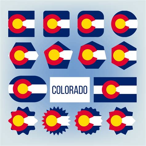 Colorado State Flag Vector Hd Png Images Colorado State Various Shapes Vector Flags Set