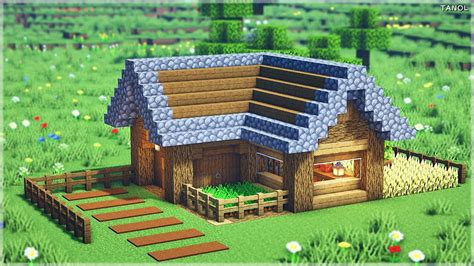 ⚒️minecraft How To Build A Easy Survival Wooden House 마인크래프트 건축 쉬운 야생 나무 집 만들기 Minecraft