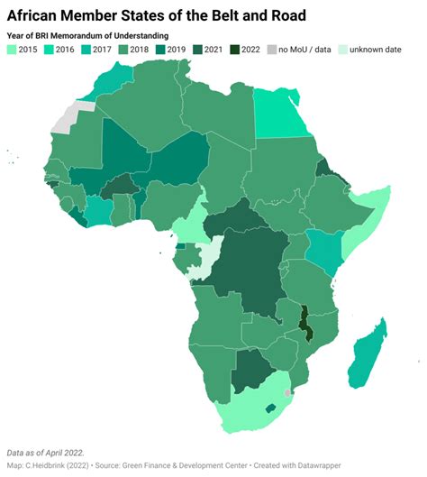 African Member States Of The Belt And Road Initiative As Of April 2022