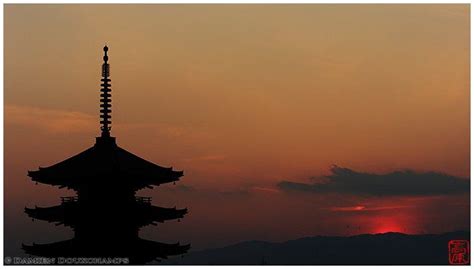 Sunset On Hokan Ji Temple Kyoto Kyoto Japanese Garden Sunset