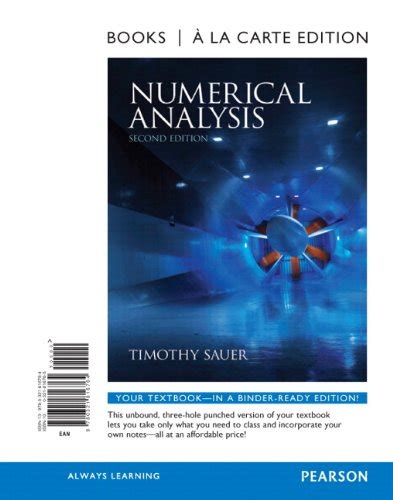 Numerical Analysis Sauer Timothy Books