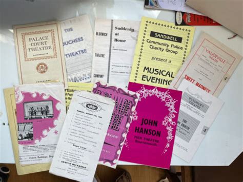 Selection Of Vintage Theatre Programmes 1950s And Later Stand