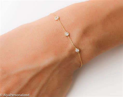 14K Gold Birthstone Bracelet Bracelets For Women Friendship Etsy UK